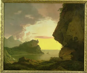 Sonnenuntergang an der Küste bei Neapel, um 1785-90